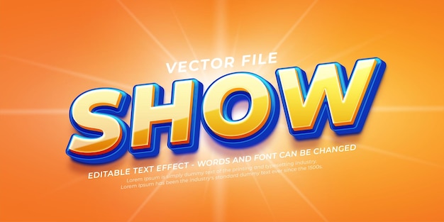 Show custom text with editable 3D style text effect