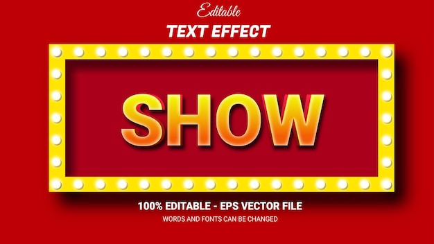 Vector show editable 3d text effect