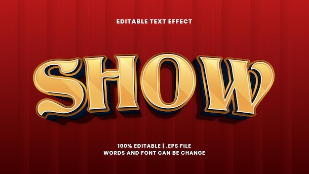 Vector show editable text effect in simple and elegant text style