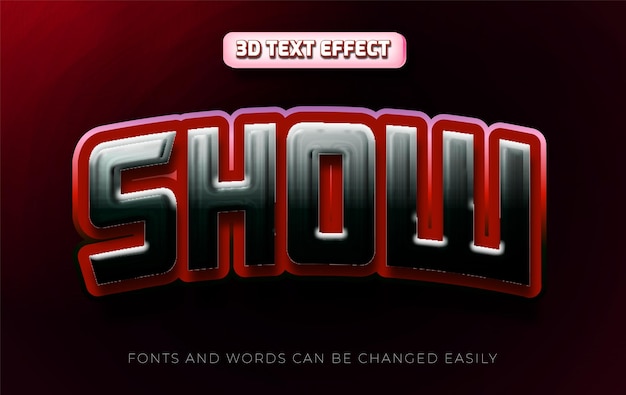 Show headline 3d editable text effect style