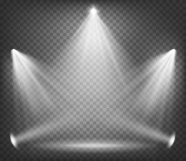 Вектор Шоу огней освещение арт-сцены со световыми пятнами праздничное оформление фона для награждения или промо эффект точного векторного луча для церемонии награждения