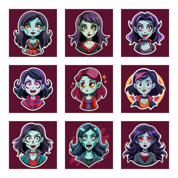 Vector show off your spooky side with our attitude horror girl tshirt sticker