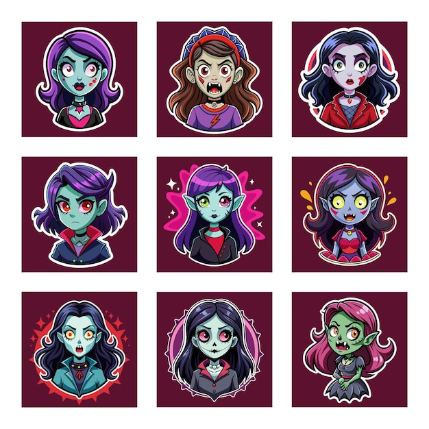 Vector show off your spooky side with our attitude horror girl tshirt sticker