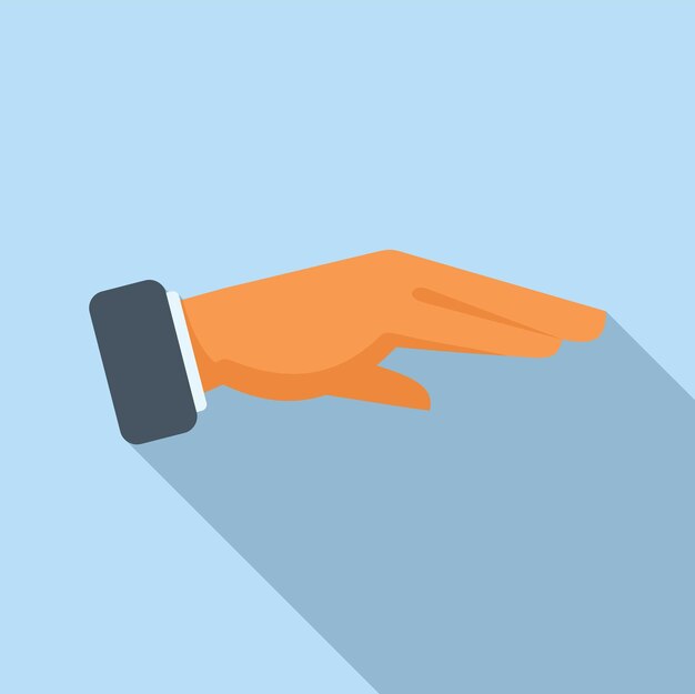 Show palm icon flat vector Arm gesture Up point