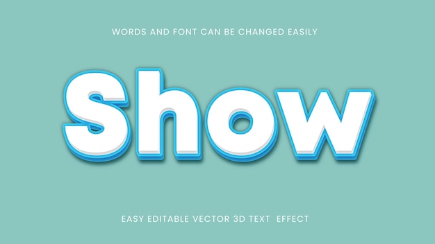 Show vector 3d editable text style font