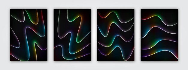 Show your style with this vector design, a set of elegant and modern fluid line background covers.