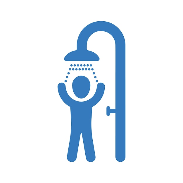 Shower bath icon Blue color design