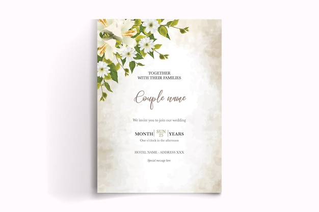 シャワー ブライダル結婚式の招待状のテンプレート