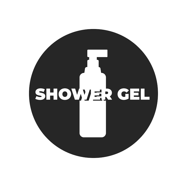 Vector shower gel icon isolated on white sticker gel bottle