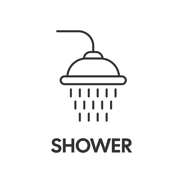 Vettore icona della testa della doccia in stile piatto illustrazione vettoriale igienica del bagno su sfondo isolato concetto di business con segno di balneazione