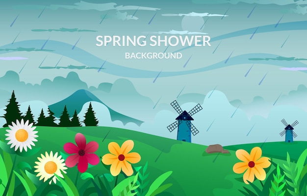 Shower spring background