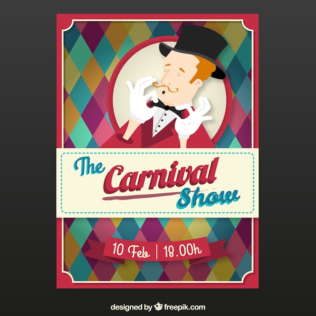 Vector showman carnaval poster