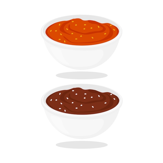 Vector shoyu and chili sauce illustration design