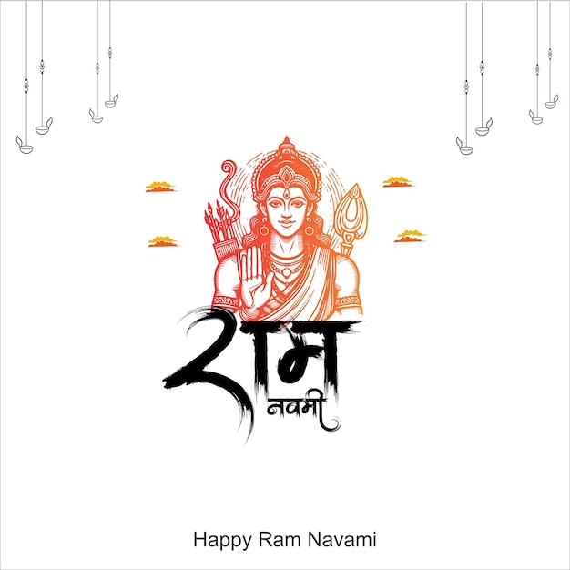 Vector shree ram navami celebration background for religious holiday of india