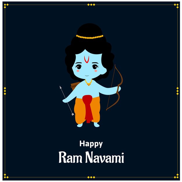 Shree Ram Navami Indian Hindu Festival Celebration Vector Design