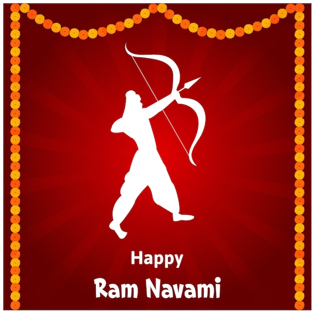 Shree Ram Navami Indian Hindu Festival Viering Vector Design