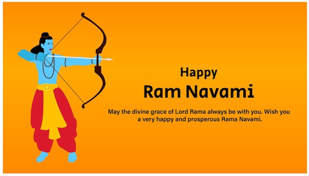 Shree Ram Navami Indian Hindu Festival Viering Vector Design