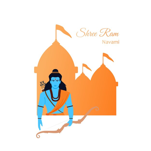 Vector shree ram navami minimal vector