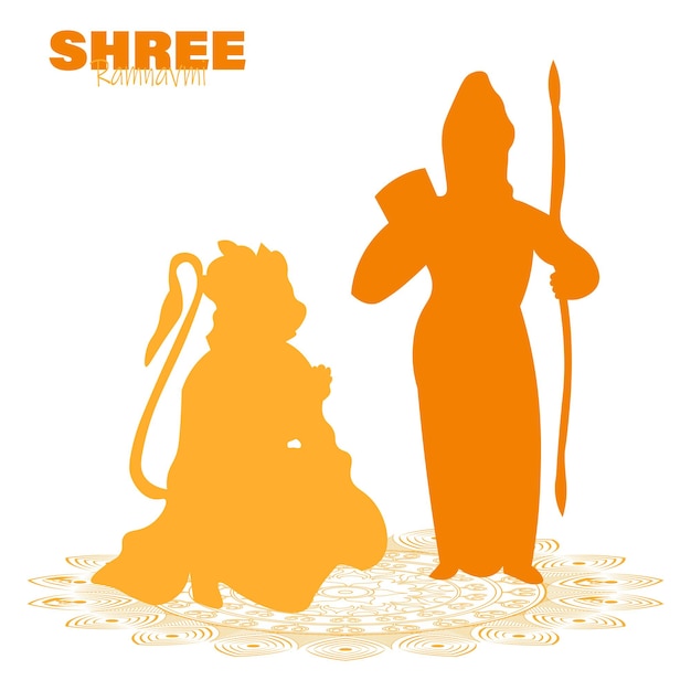 Vector shree ramnavmi with ram ,vector illustration.