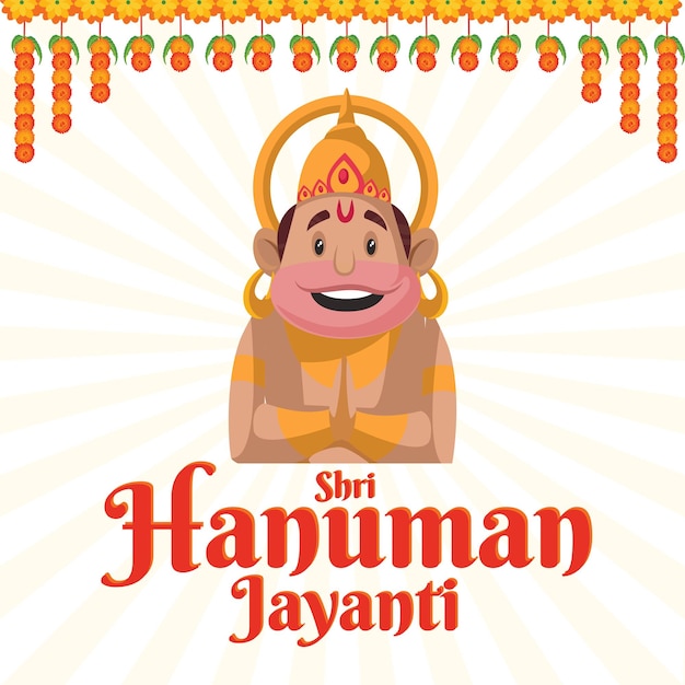 Shri Hanuman Jayanti festival of India banner design template