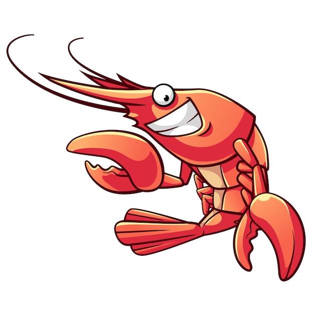 Vector shrimp cartoon