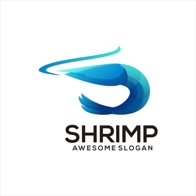 Shrimp colorful gradient logo vector