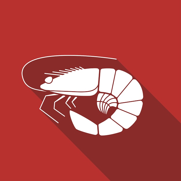 Vector shrimp flat icon