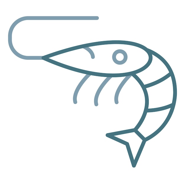 Vector shrimp flat illustration
