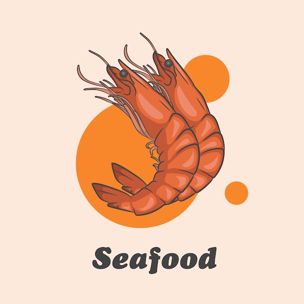 Shrimp fresh sea food vector