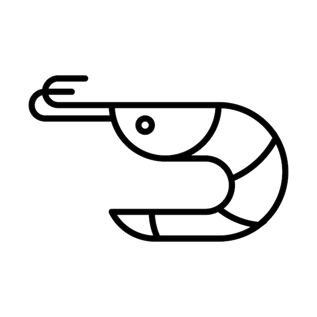 shrimp icon sign symbol in line style