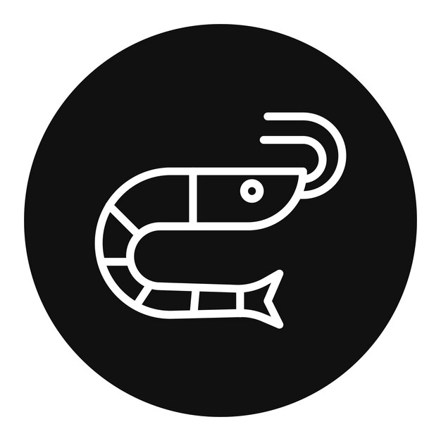 Immagine vettoriale dell'icona del gambero può essere utilizzata per pesce e frutti di mare