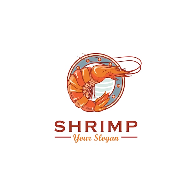 Vector shrimp logo design