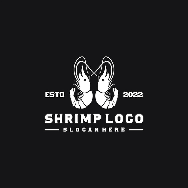 Shrimp logo template prawn logo design on white background vector illustration logo seafood