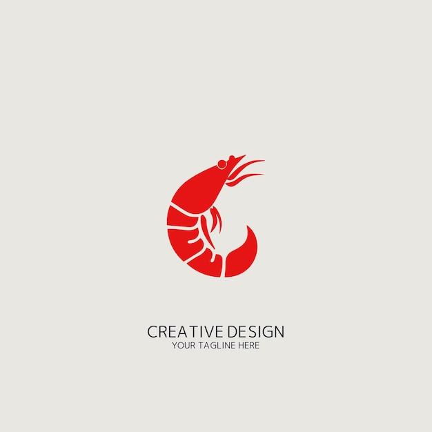 shrimp logo vector