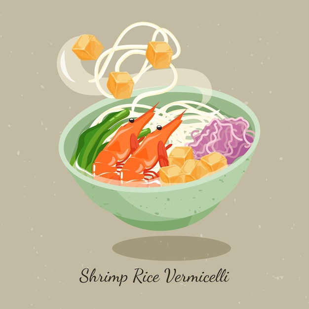 Shrimp Rice Vermicelli flying bowl