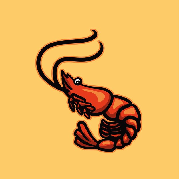 Shrimp seafood vector with background