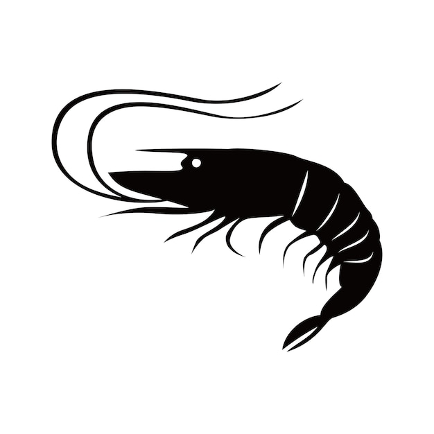 shrimp silhouette design sea animal sign and symbol