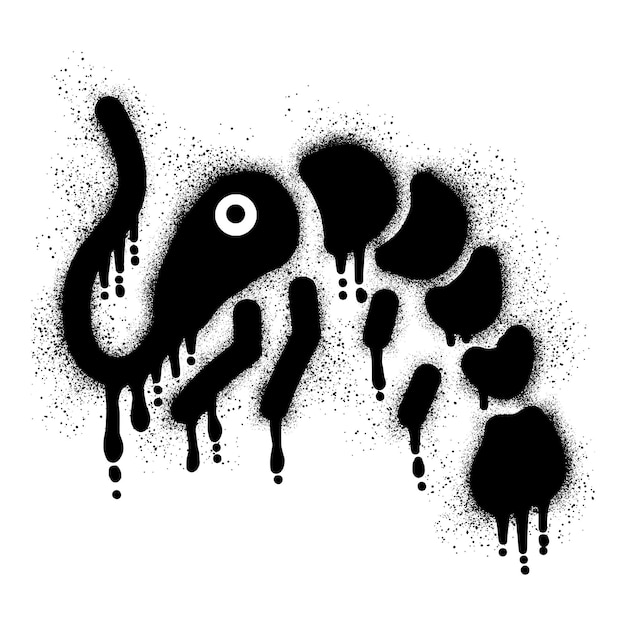 Vector shrimp stencil graffiti with black spray paint