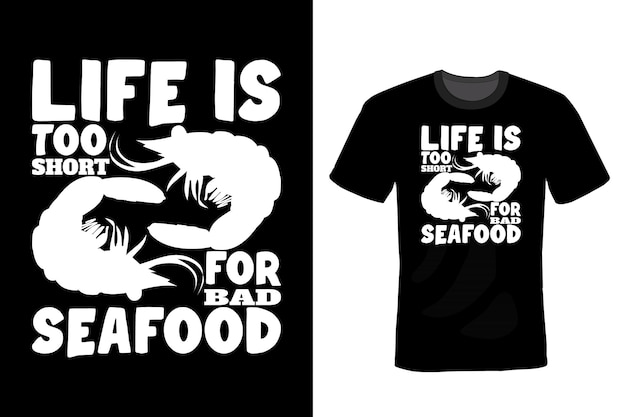 Shrimp T shirt design, typography, vintage