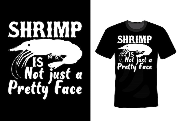 Shrimp T shirt design, typography, vintage