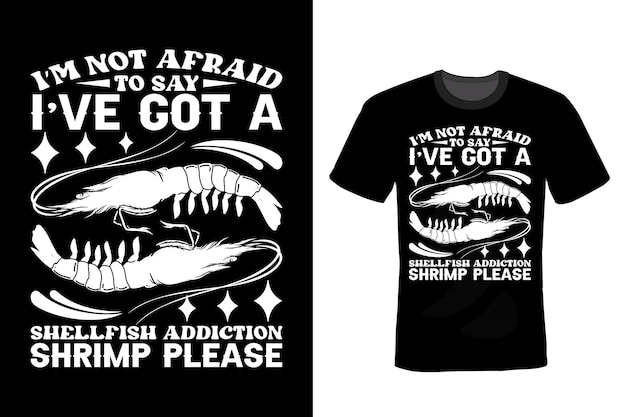 Shrimp T shirt design, typography, vintage