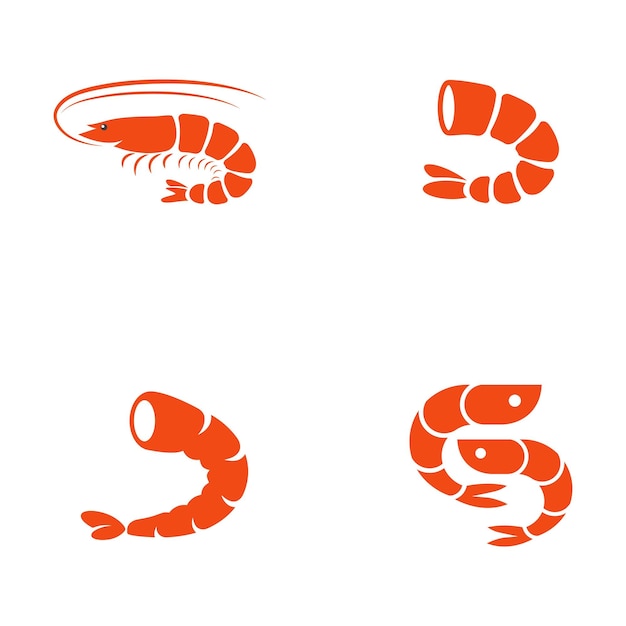 Shrimp vector icon illustration