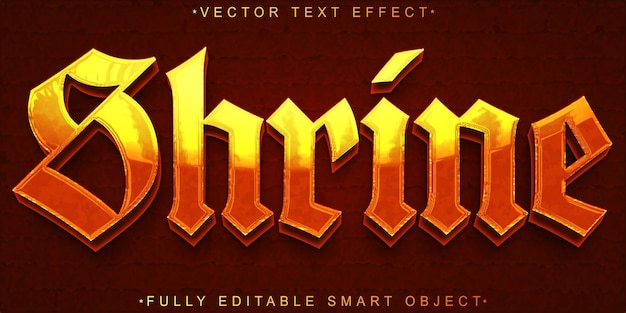 Shrine Vector 完全に編集可能なスマートオブジェクトテキスト効果