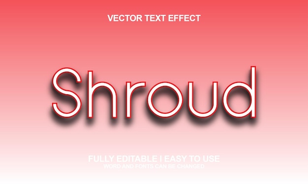 Shroud 編集可能なフォントベクトルテキスト効果