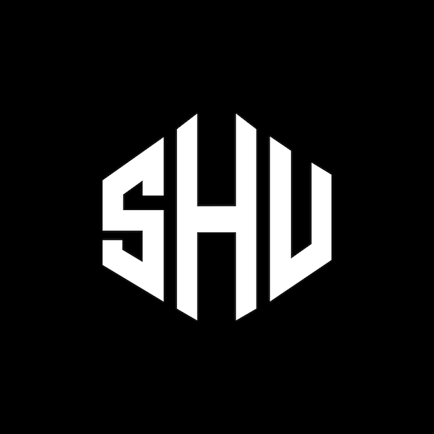 Vector shu letter logo design with polygon shape shu polygon and cube shape logo design shu hexagon vector logo template white and black colors shu monogram business and real estate logo