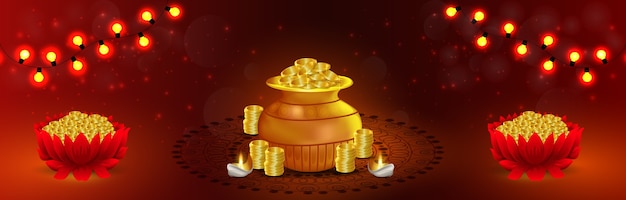 Shubh dhanteras modello di banner