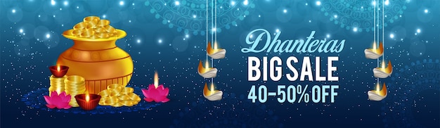 Shubh dhanteras big sale banner template