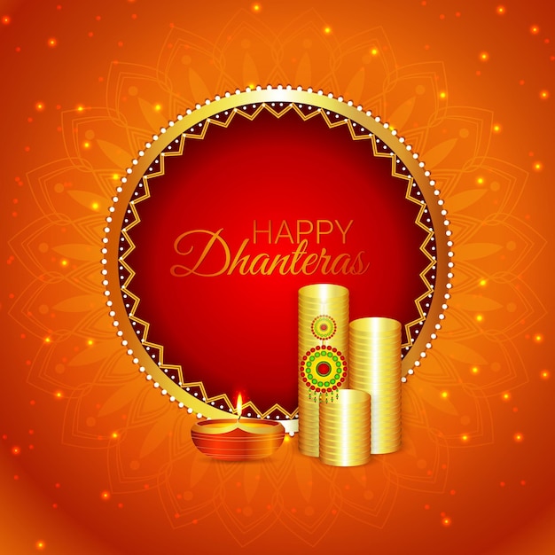 Vector shubh dhanteras celebration background