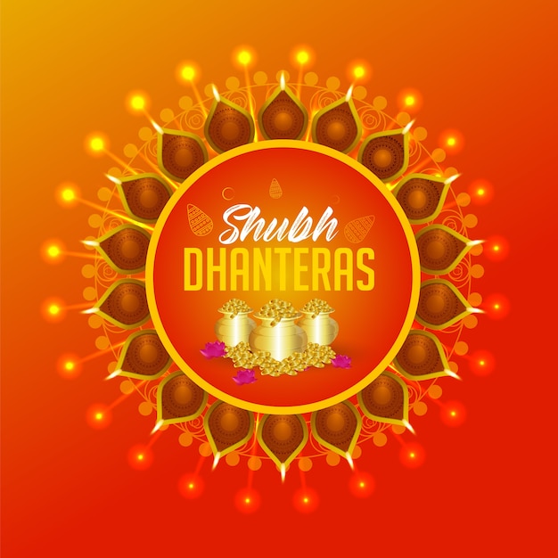 Shubh dhanteras kaart ontwerp