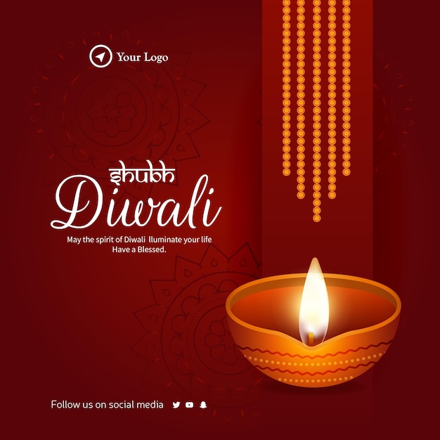 Shubh diwali banner design template